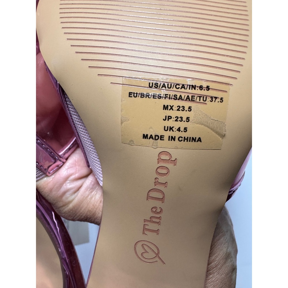 The Drop Avery Metallic Pink Transparent Strap Block Heel Mules Womens 6.5 NWOT - Picture 7 of 7